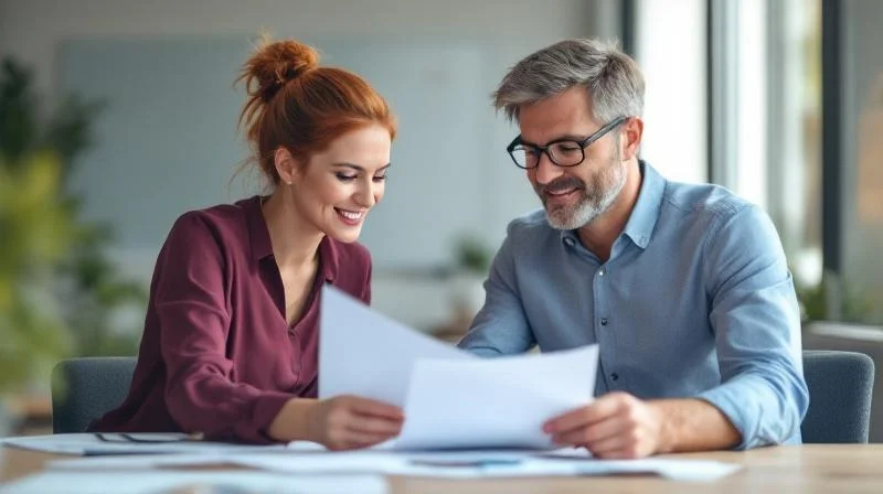Professionelle Gespraechssituation in einem modernen Büro in Saarbrücken